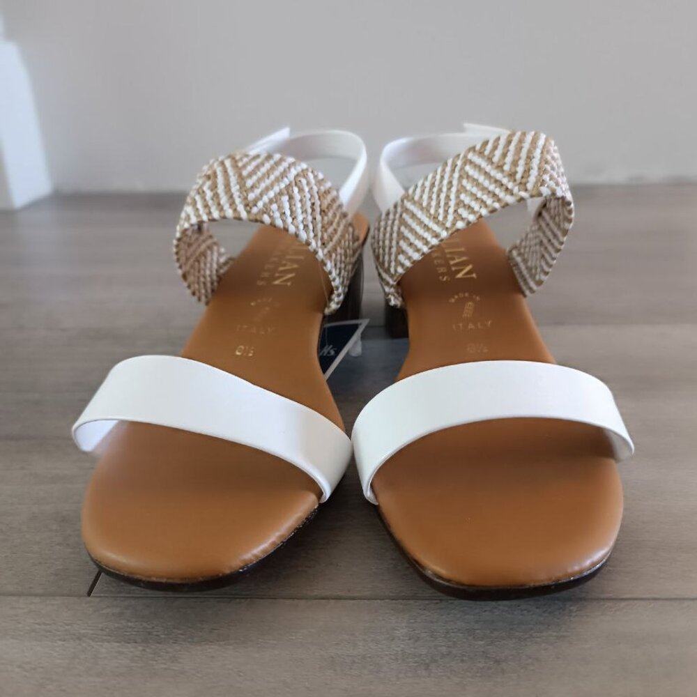 women's white sandals_italian shoemakers_size 8.5_new